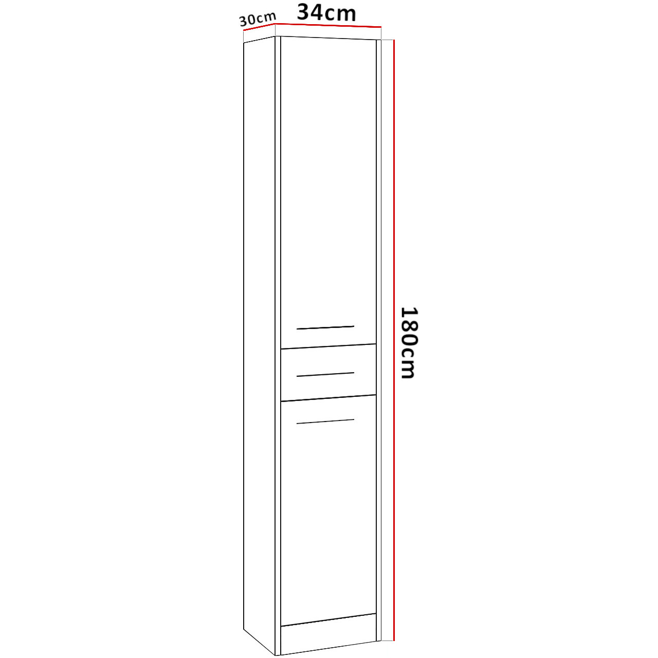 Kúpeľňová skrinka vysoká SLIM SL1 wenge / biely laminát VÝPREDAJ